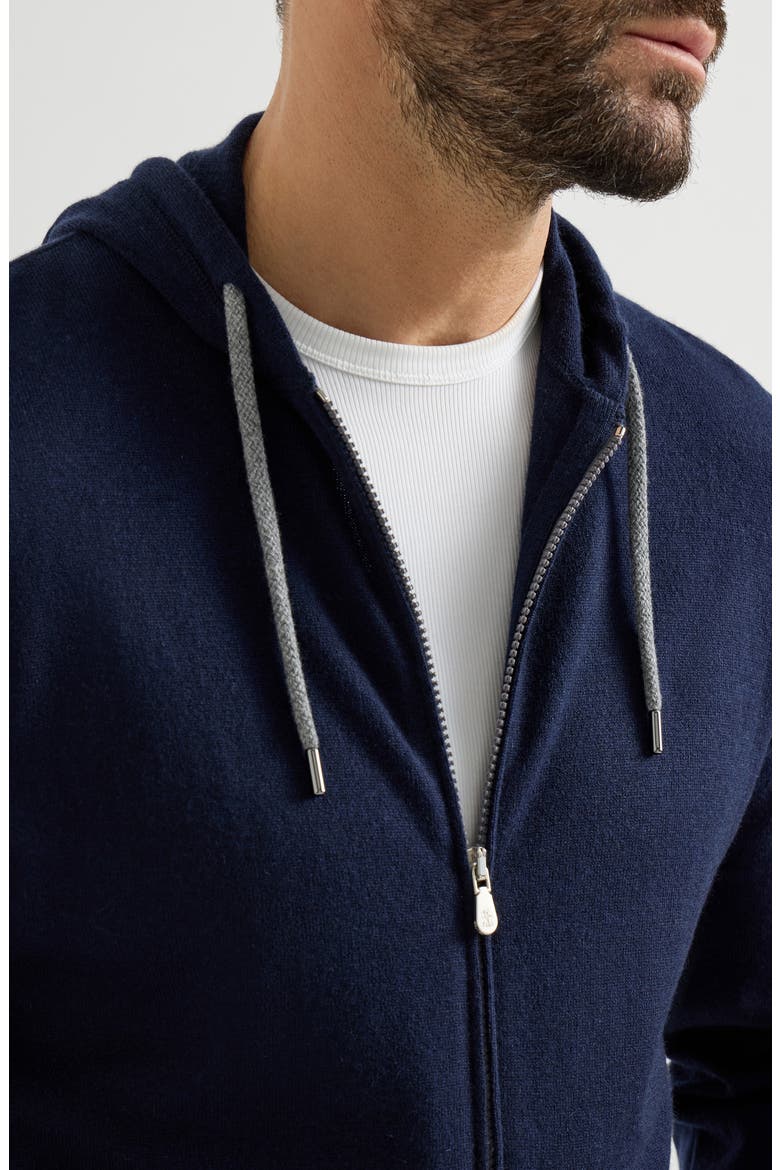 Cashmere sweatshirt-style cardigan, Alternate, color, Navy Blue