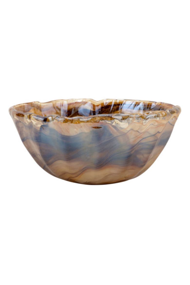 Onda Small Glass Bowl, Alternate, color, BROWN