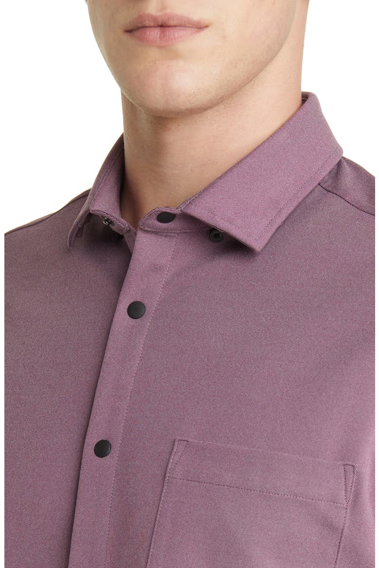 Nolan Knit Snap Front Shirt, Alternate, color, PURPLE