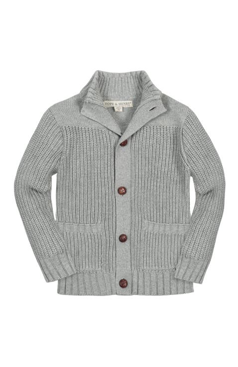 Baby Boys' Organic Mock Neck Cardigan, Infant