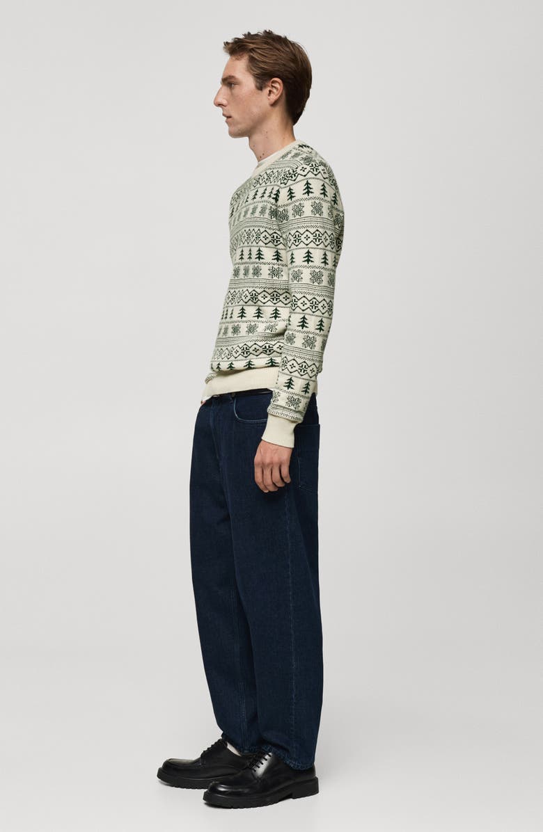 MANGO Holiday Jacquard Crewneck Sweater, Alternate, color, 