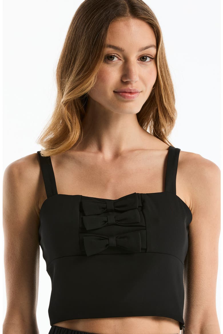 Bow Detail Bustier Top, Alternate, color, BLACK