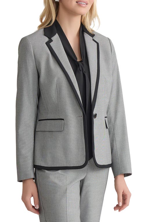 Kasper Contrast Trim Microcheck Jacket In Gray