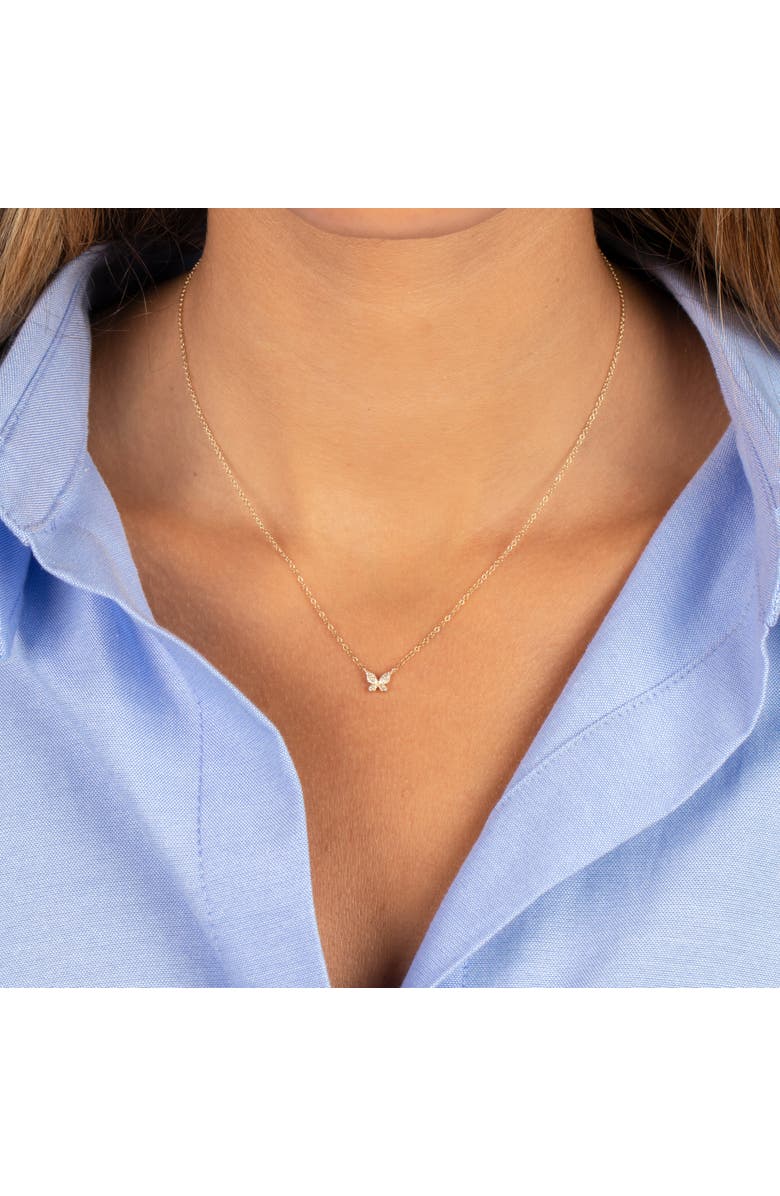 BY ADINA EDEN Diamond Butterfly Necklace 14K, Alternate, color, 