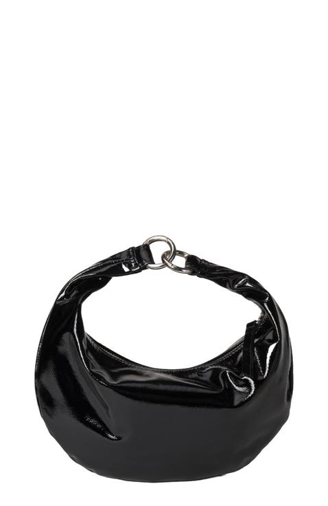 Mini Leather Convertible Hobo Crescent Ring Bag