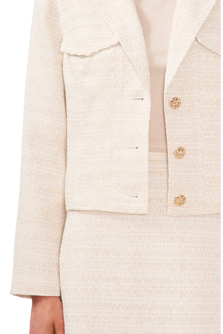 Tweed Crop Blazer, Alternate, color, NEW IVORY/ GOLD