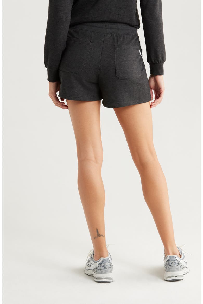 Lightweight Fleece Shorts, Alternate, color, HEATHER BLACK