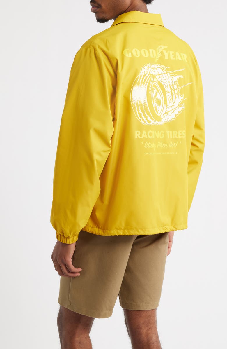 Brixton x Goodyear Slick Windbreaker, Alternate, color, Nugget Gold