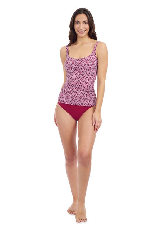 Profile By Gottex Plume Square Neck D Cup Tankini In Brick   White