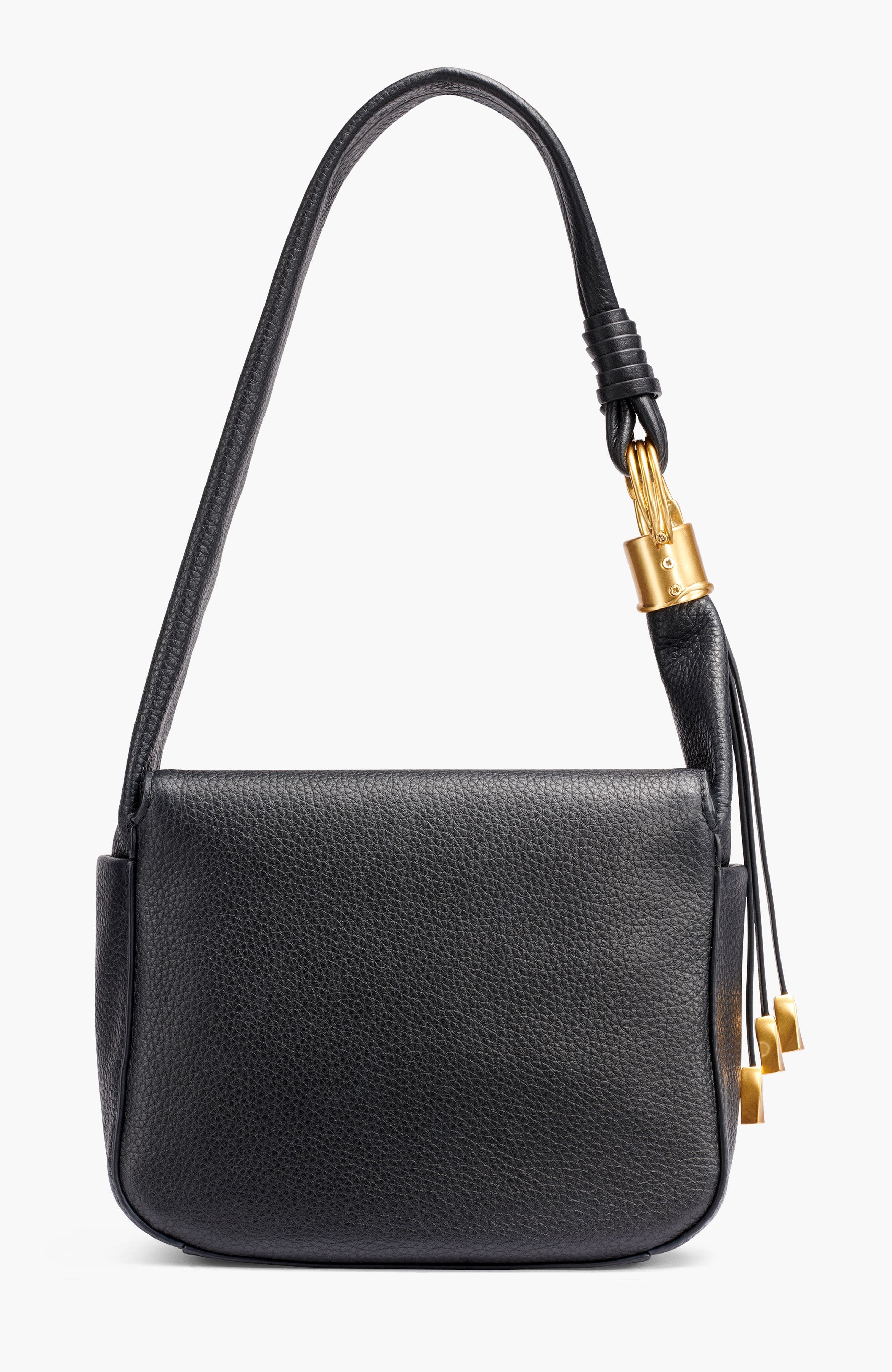 Donna Karan New York Tartan Shoulder, Alternate, color, Blk/Gold