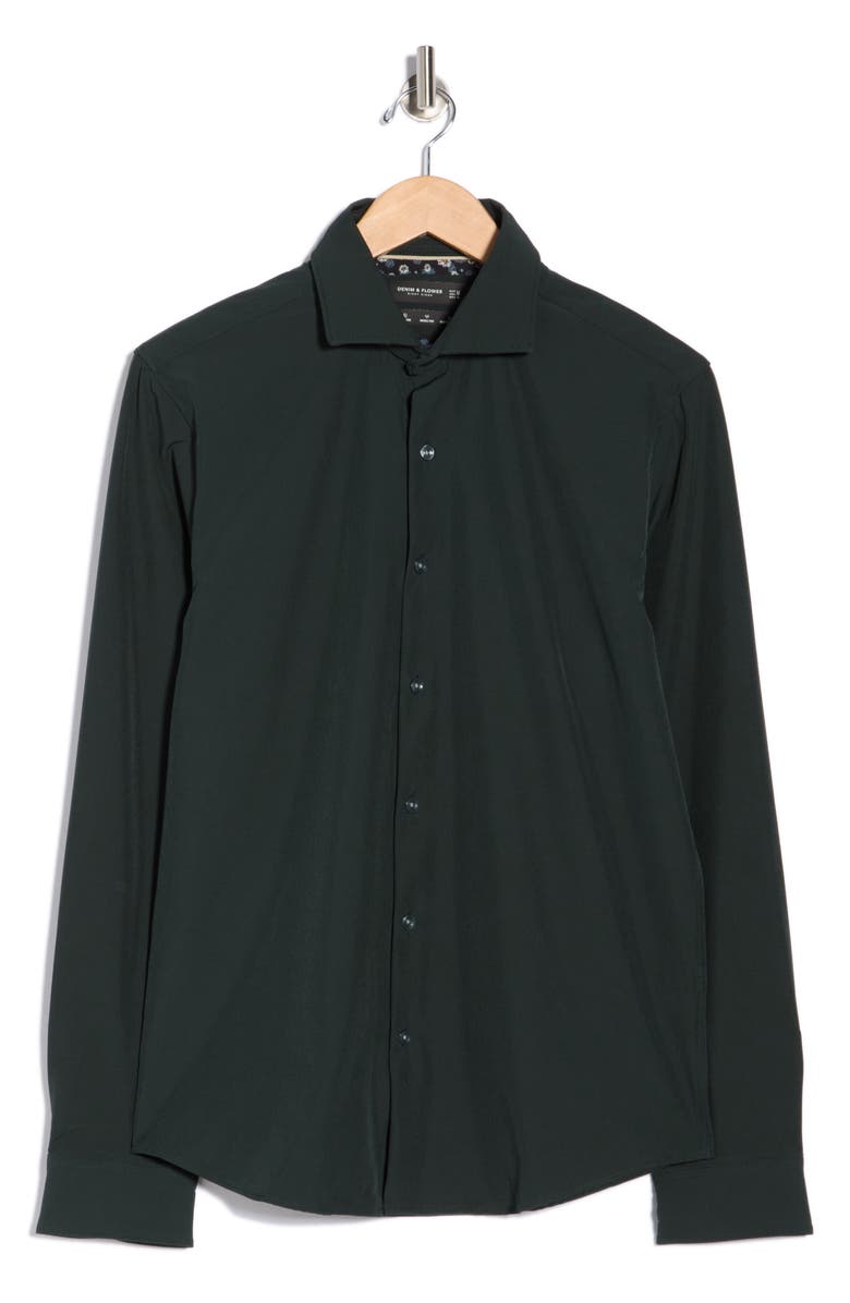 DENIM AND FLOWER Tech Button-Up Shirt, Alternate, color, Forest