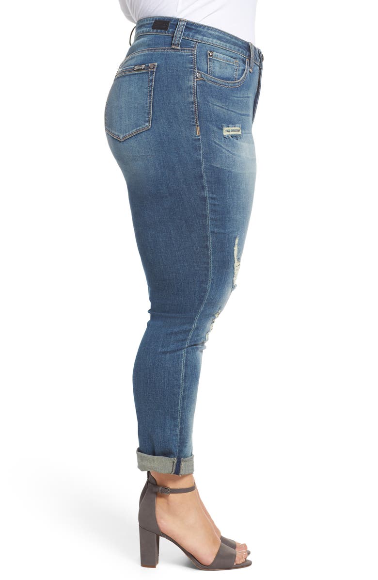 Seven7 Ripped & Embellished Skinny Jeans, Alternate, color, 