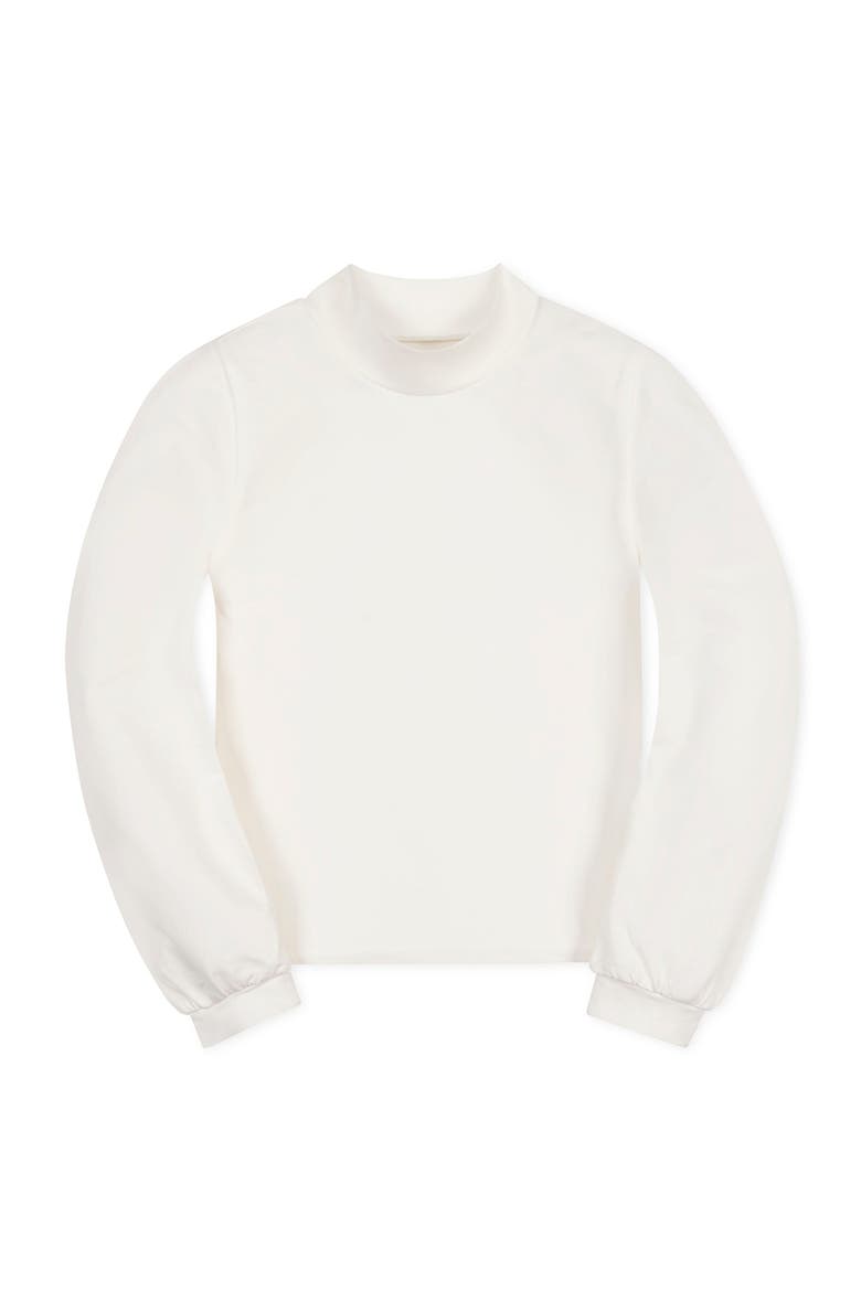 Kids' Organic Mock Neck Balloon Sleeve Knit Top, Main, color, Soft White