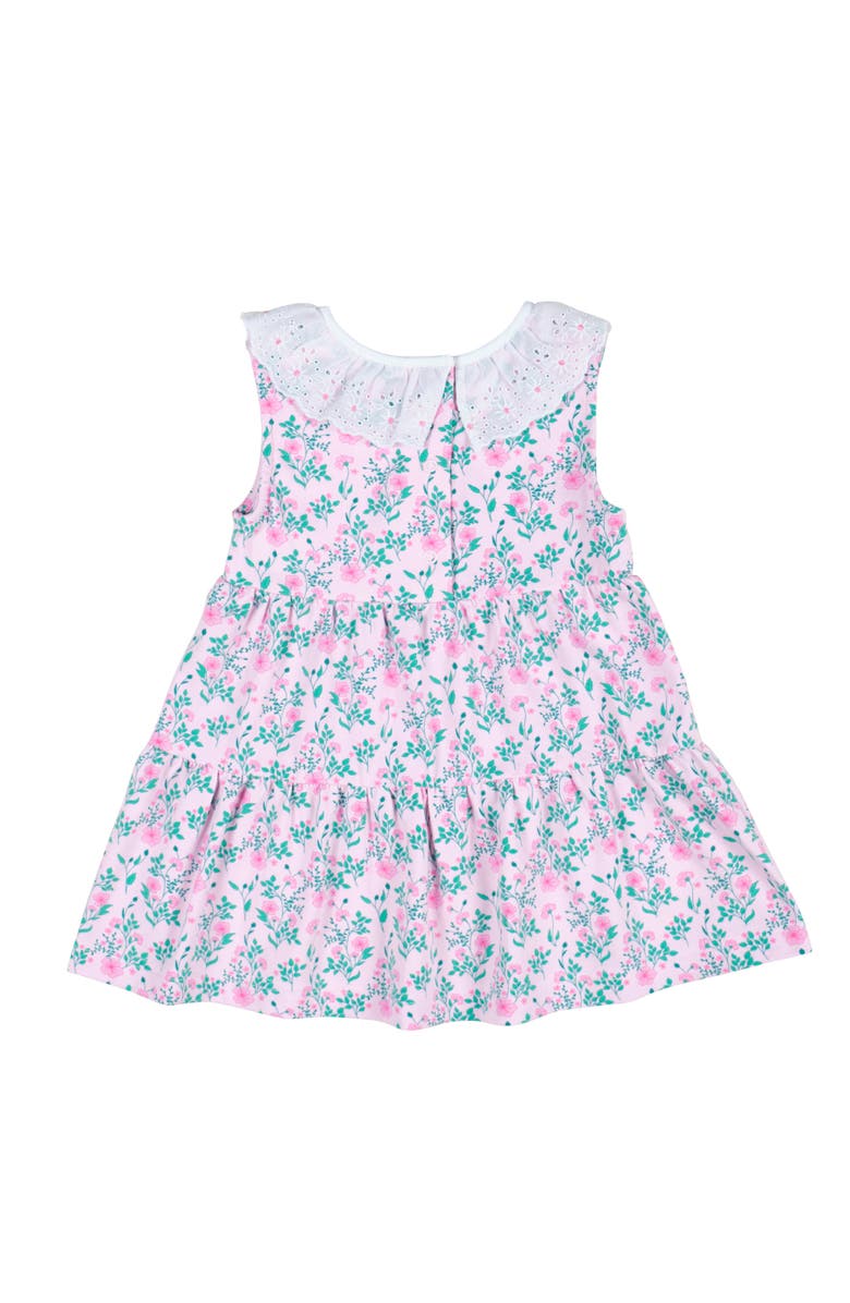 Florence Eiseman Floral Print Dress with Eyelet Collar, Alternate, color, Pink
