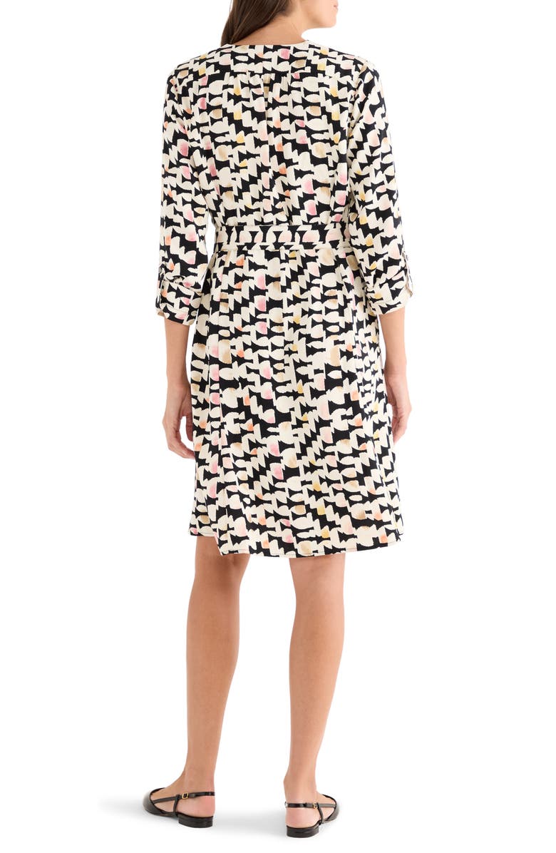 NIC+ZOE Mod Mix Zelda Tie Waist Dress, Alternate, color, Black Multi