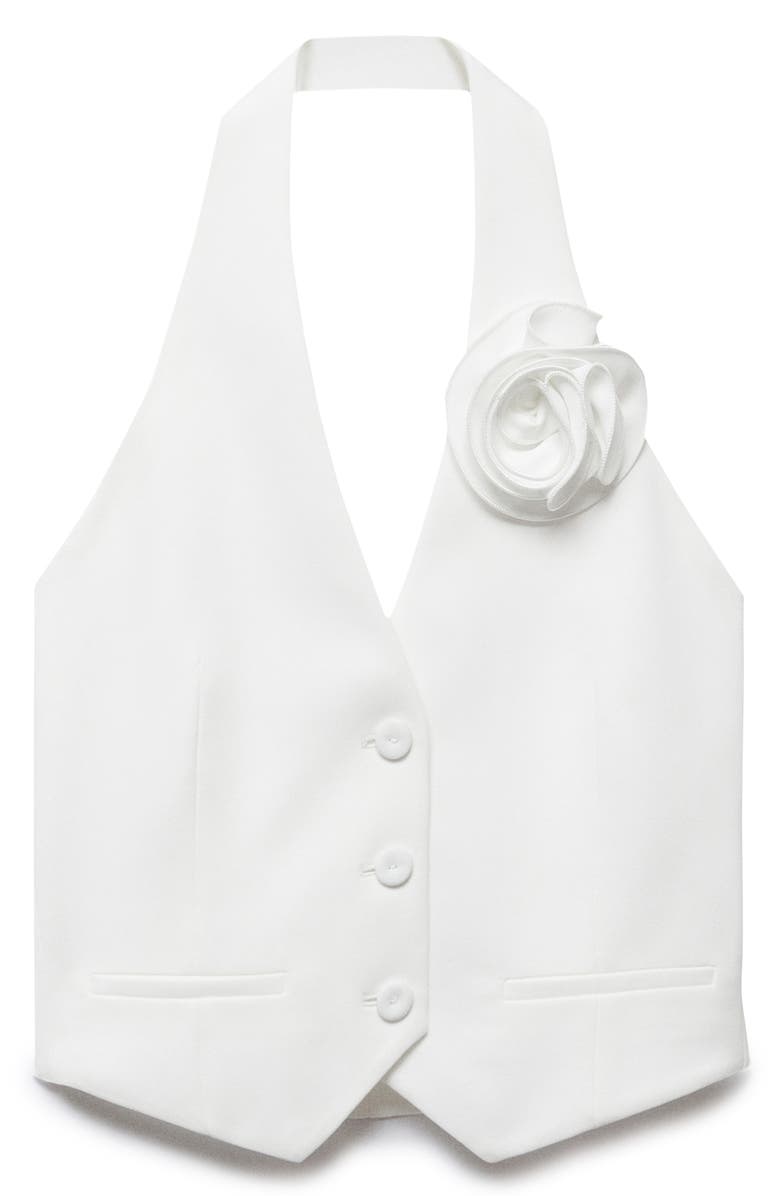MANGO Rosette Halter Vest, Alternate, color,