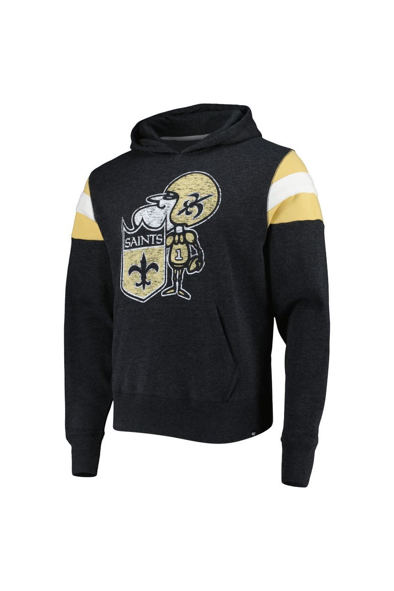 Men's '47 Black New Orleans Saints Legacy Premier Nico Pullover Hoodie, Alternate, color, Black
