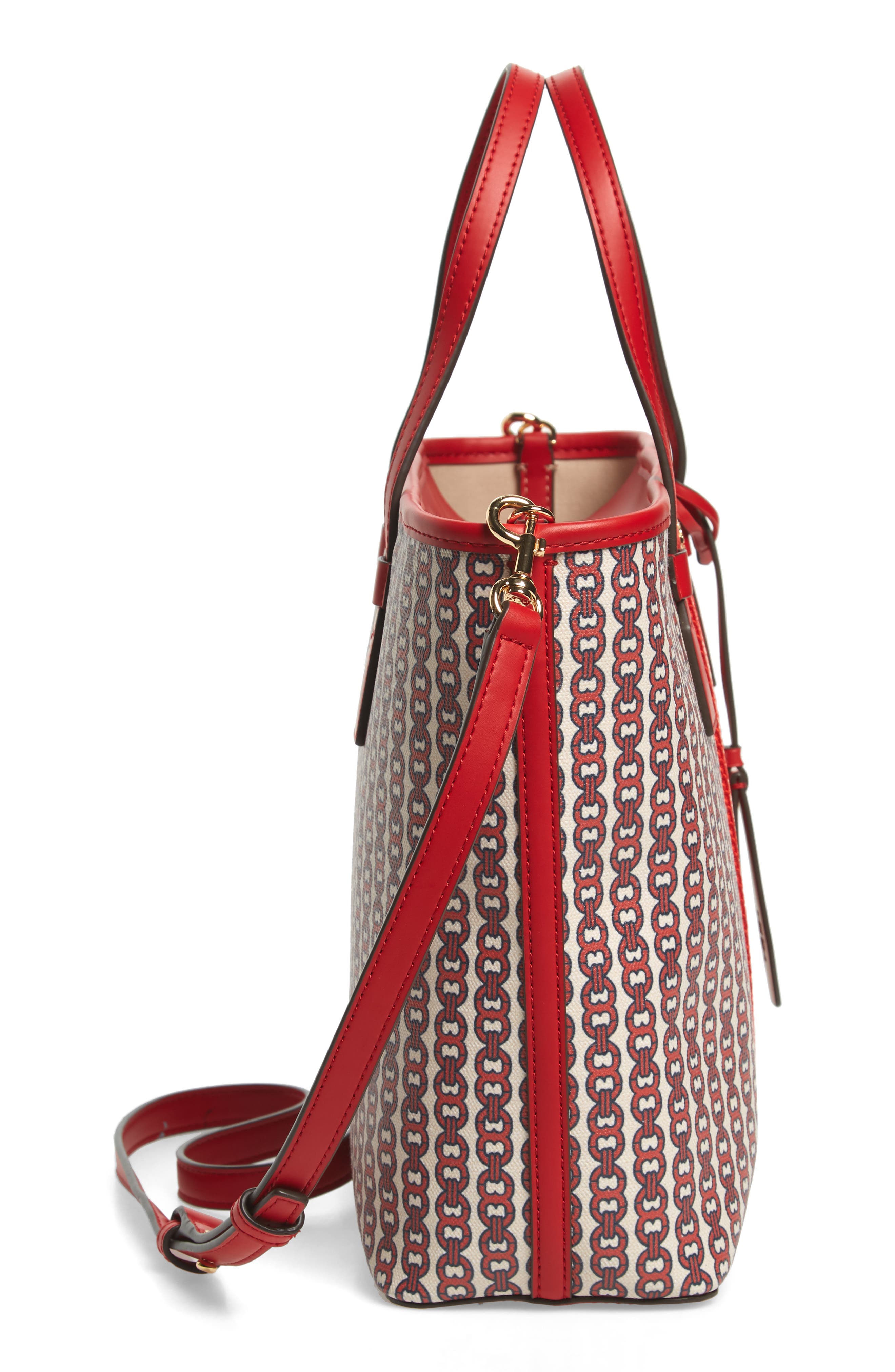 Small Gemini Link Coated Canvas Tote, Alternate, color, LIBERTY RED GEMINI LINK