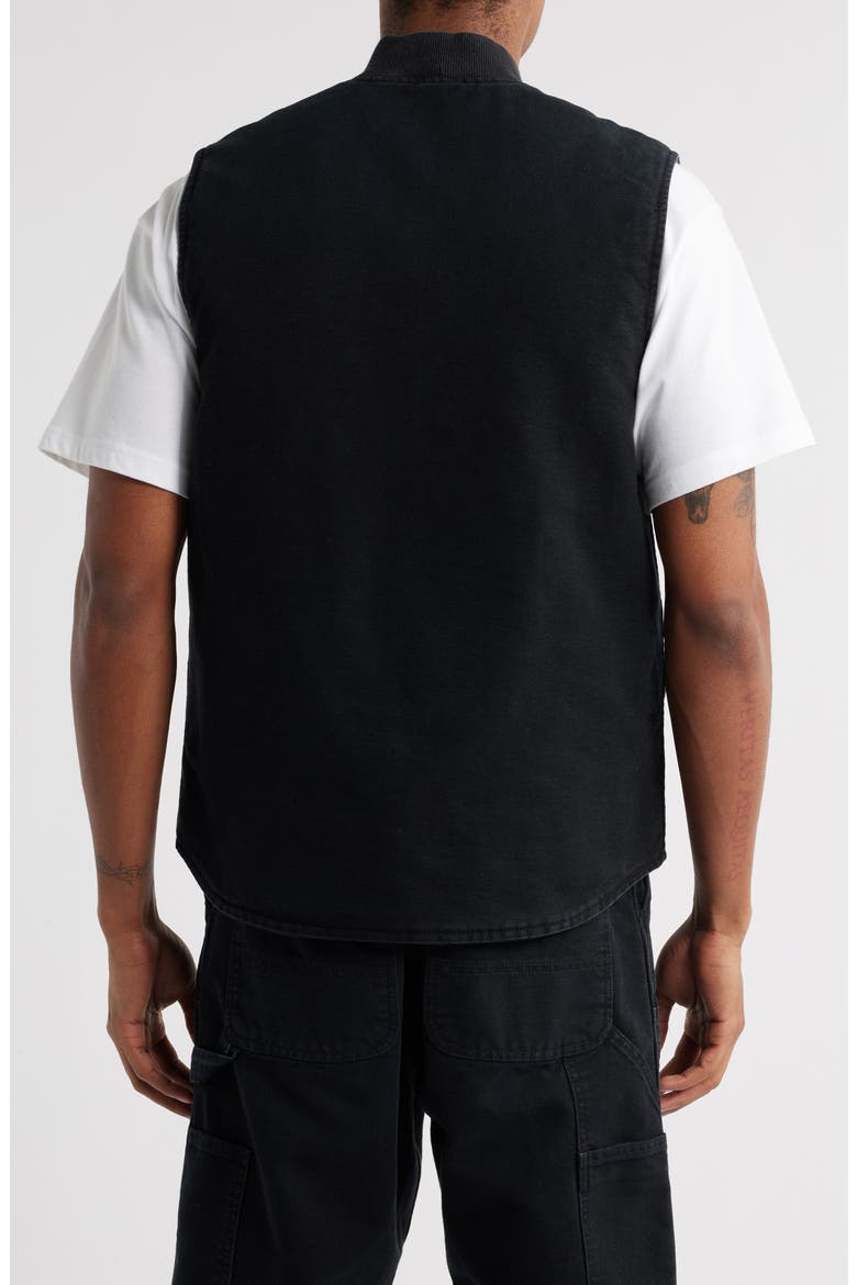 Classic Organic Cotton Canvas Vest, Alternate, color, BLACK (STONE CANVAS)