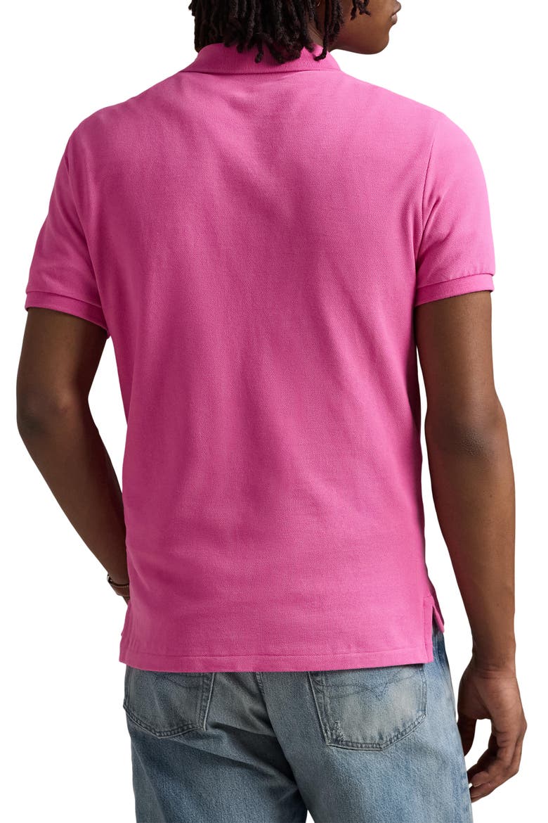 The Iconic Solid Pink Cotton Piqué Polo, Alternate, color, PEONY/ C7331