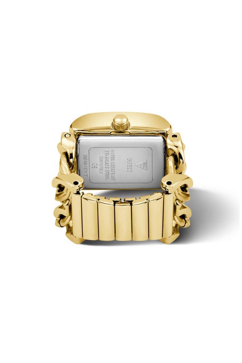 Rectangle Sunray Dial Ring Watch, 20mm, Alternate, color, GOLD-TONE