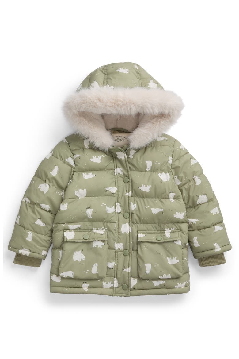 Polar Bear Quilted Jacket, Main, color, Tea & Polar Bear