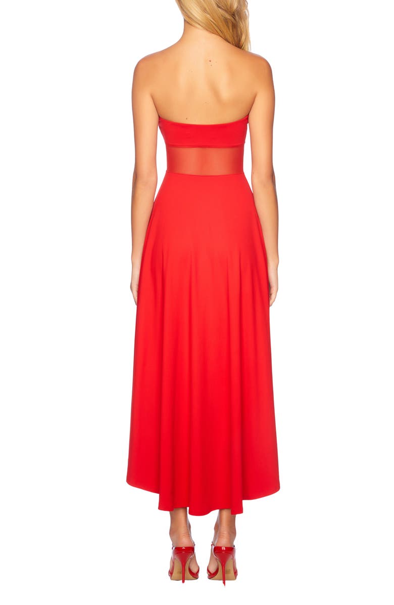 Susana Monaco Carrover Strapless High-Low Cocktail Dress, Alternate, color, Perfect Red