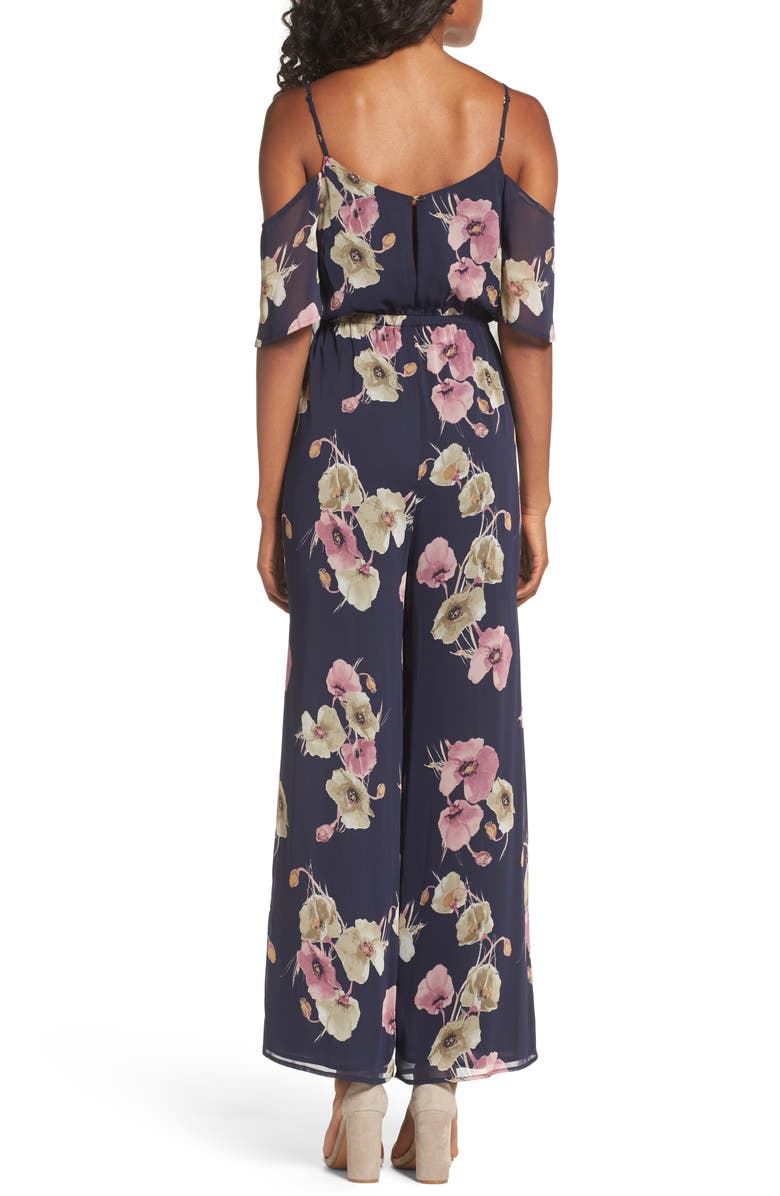 19 Cooper Cold Shoulder Chiffon Jumpsuit, Alternate, color,