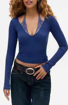 BDG Urban Outfitters Seeing Double Layered Look Rib Knit Top