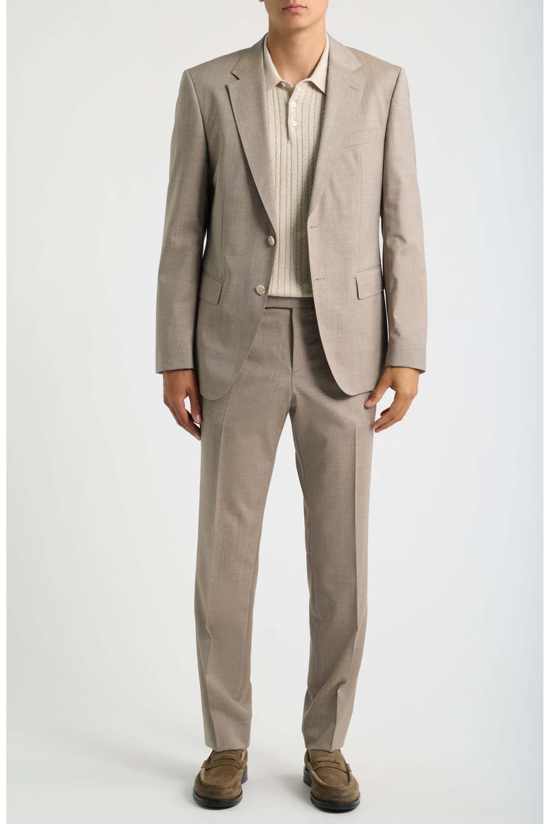Virgin Wool Suit, Main, color, MEDIUM BEIGE