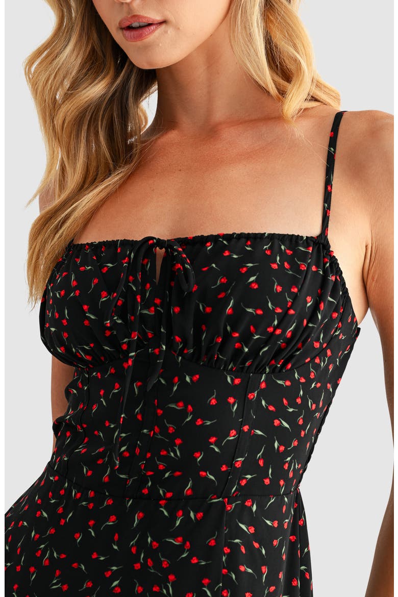 Midi Sundress, Alternate, color, BLACK RED FLORAL