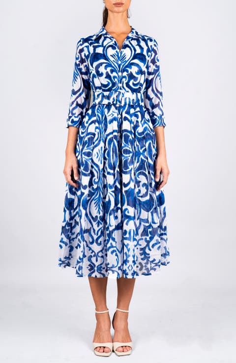 Maiolica Tile Midi Shirtdress