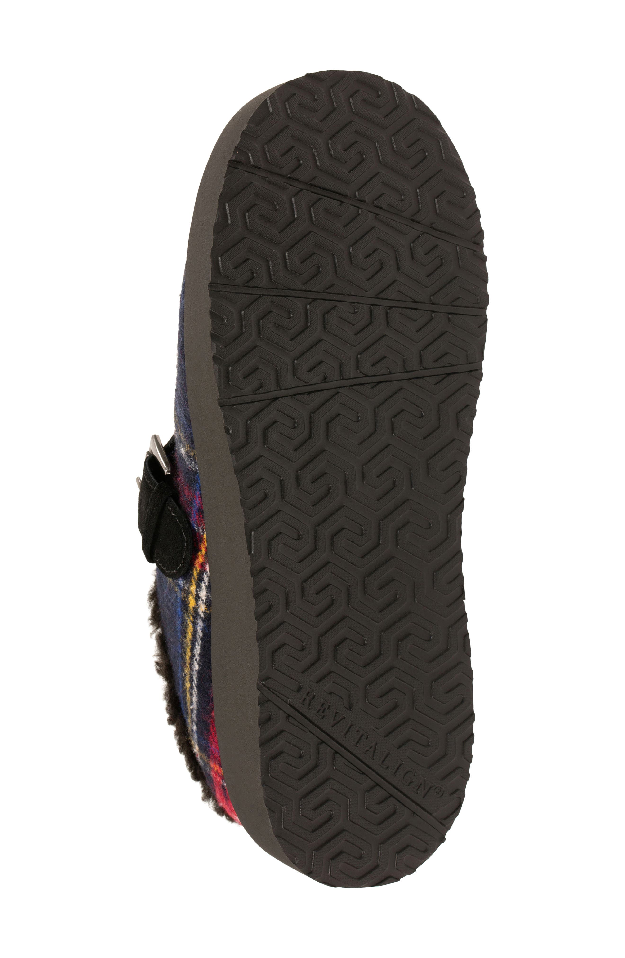 Revitalign Gift Plaid Faux Shearling Lined Slipper, Alternate, color, Black
