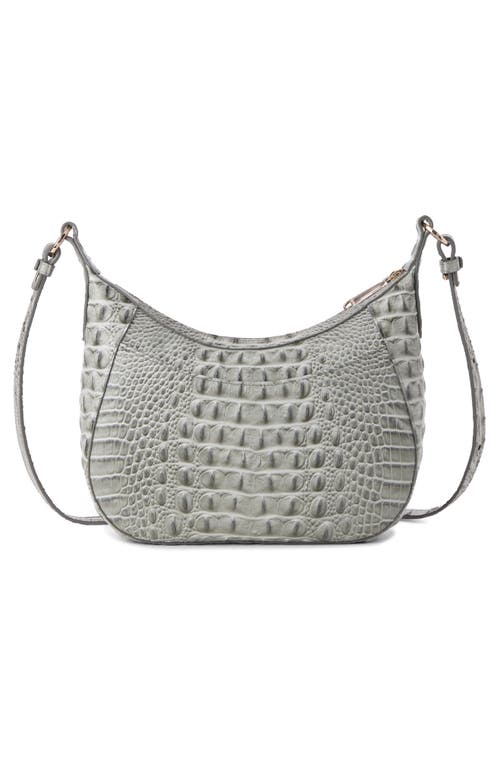 Brahmin Corinne Croc Embossed Leather Crossbody In Gray