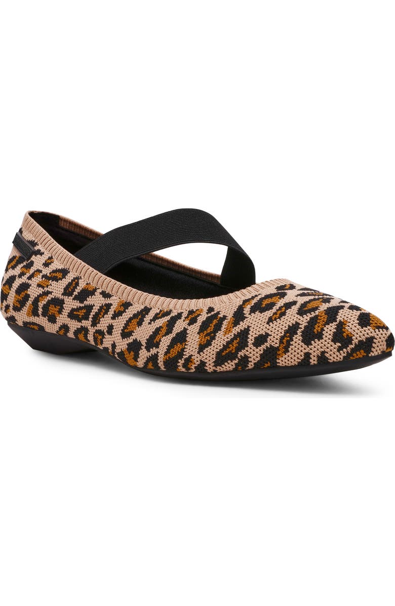 Anne Klein Opalina Mary Jane Flat, Main, color, Leopard Fly Knit