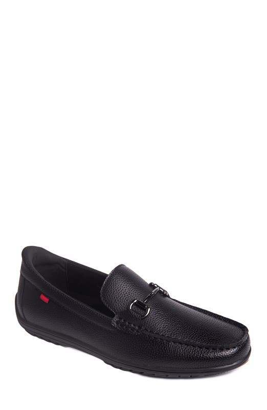 Marc Joseph New York Elliot Road Hands Free Technology Leather Buckle Loafer, Main, color, Black Grainy Leather
