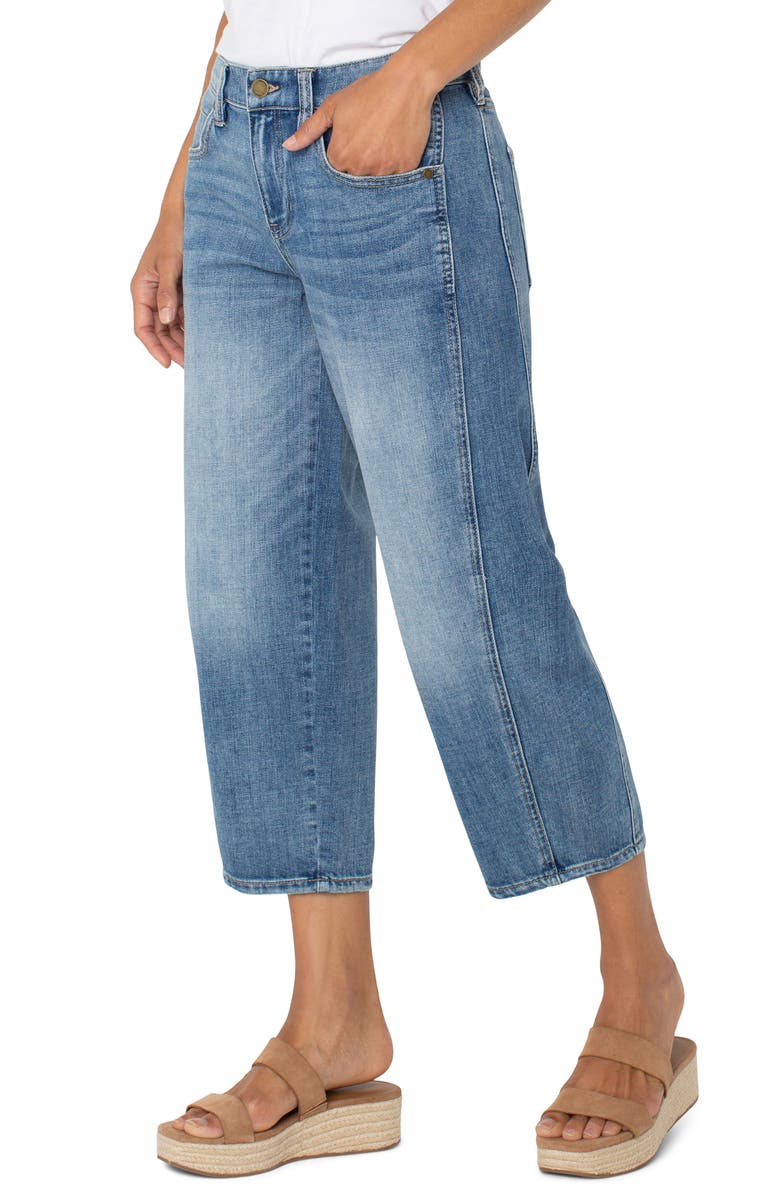 Liverpool Los Angeles Mid Rise Crop Barrel Jeans, Alternate, color, 