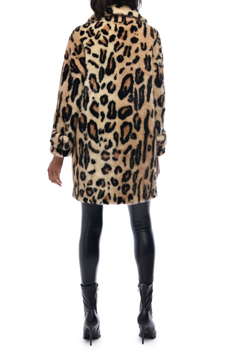 AZALEA WANG Leopard Faux Fur Coat, Alternate, color, 