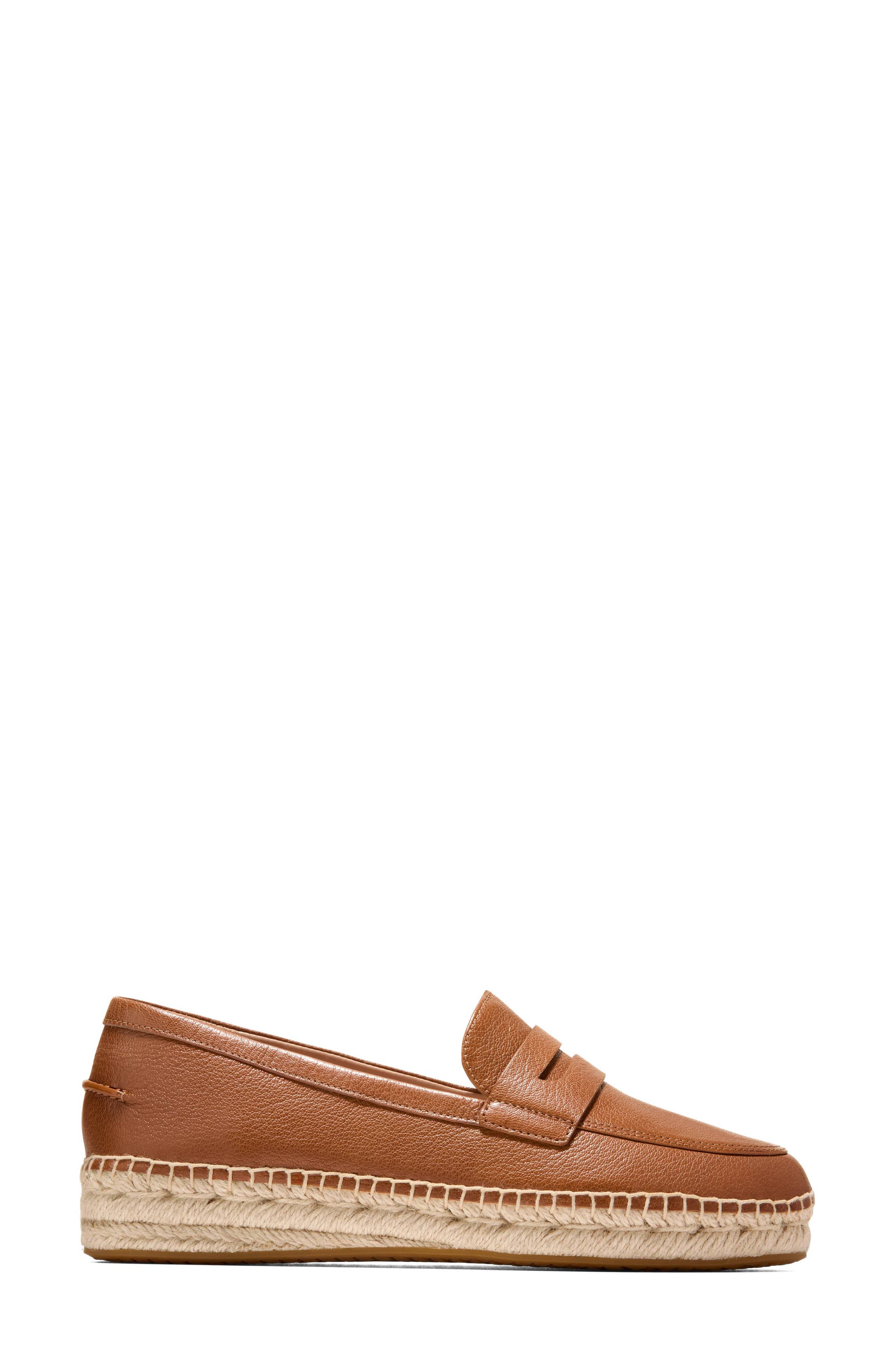 Livvy Espadrille Penny Loafer, Alternate, color, BRITISH TAN LEATHER