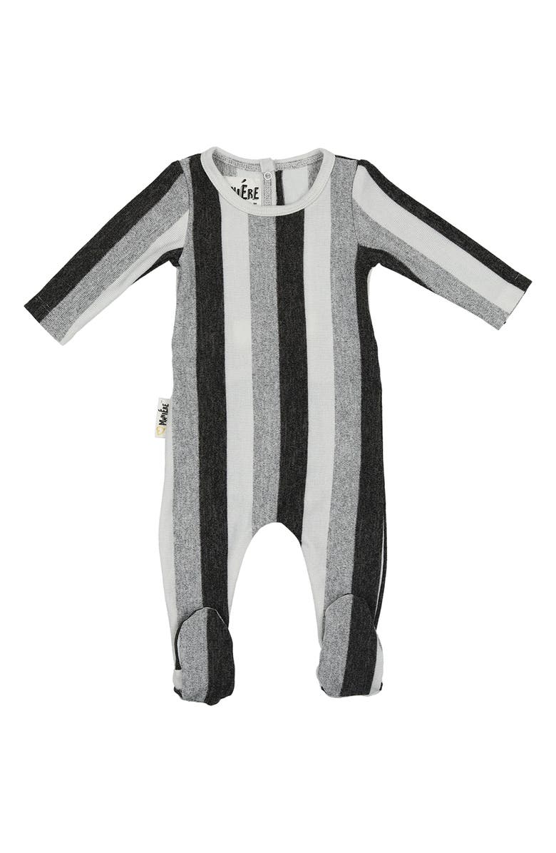 Manière Stripe Stretch Cotton Terry Footie, Main, color,