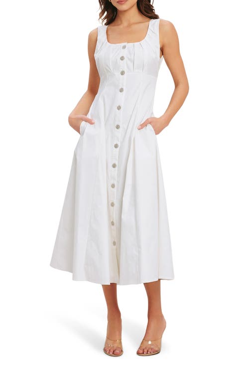 Stretch Cotton Midi Dress
