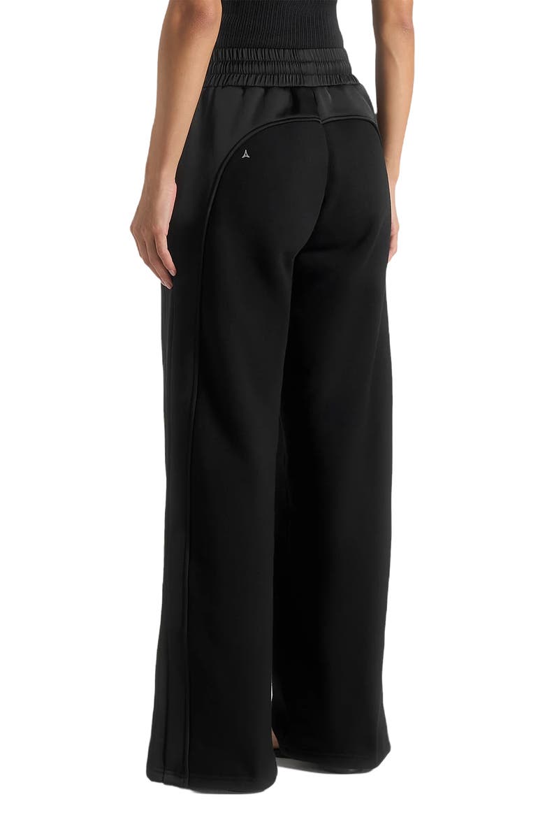 Manière De Voir Loula Jersey And Satin Joggers, Alternate, color, Black