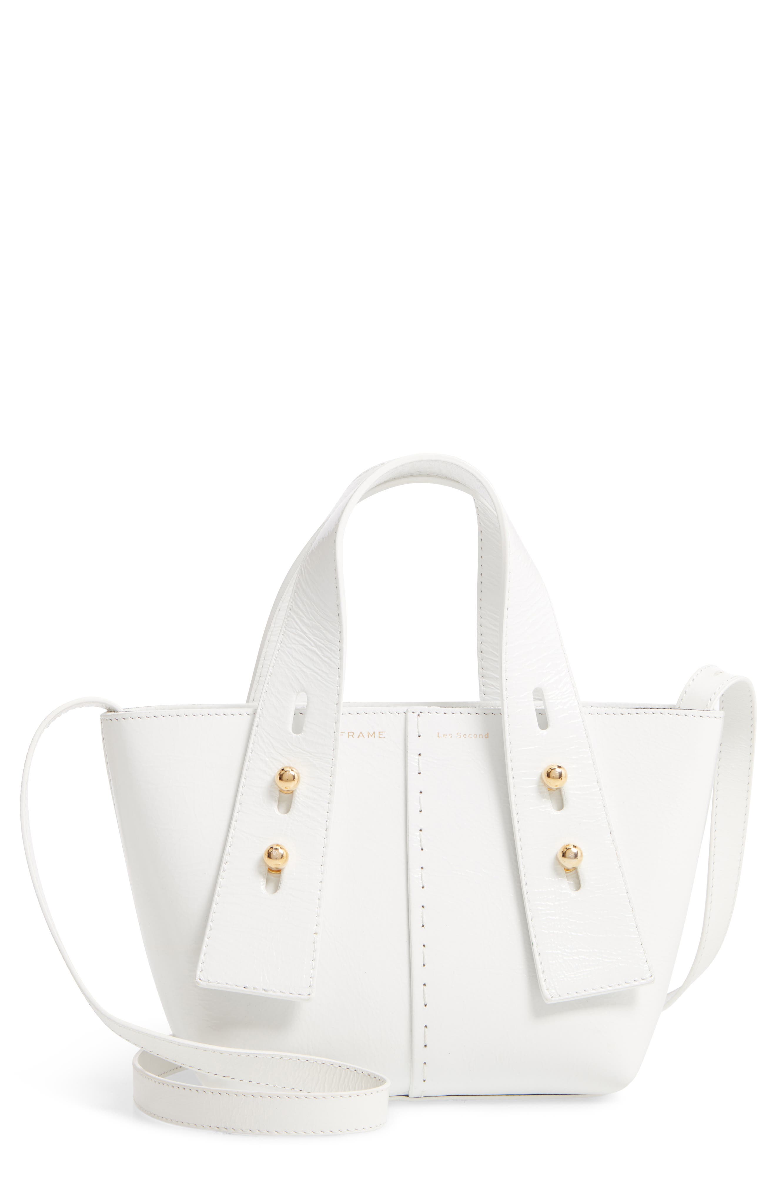 Mini Les Second Leather Crossbody Bag, Main, color, BLANC