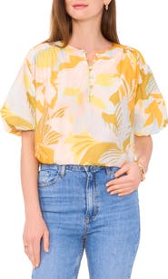 Vince Camuto Floral Puff Sleeve Top