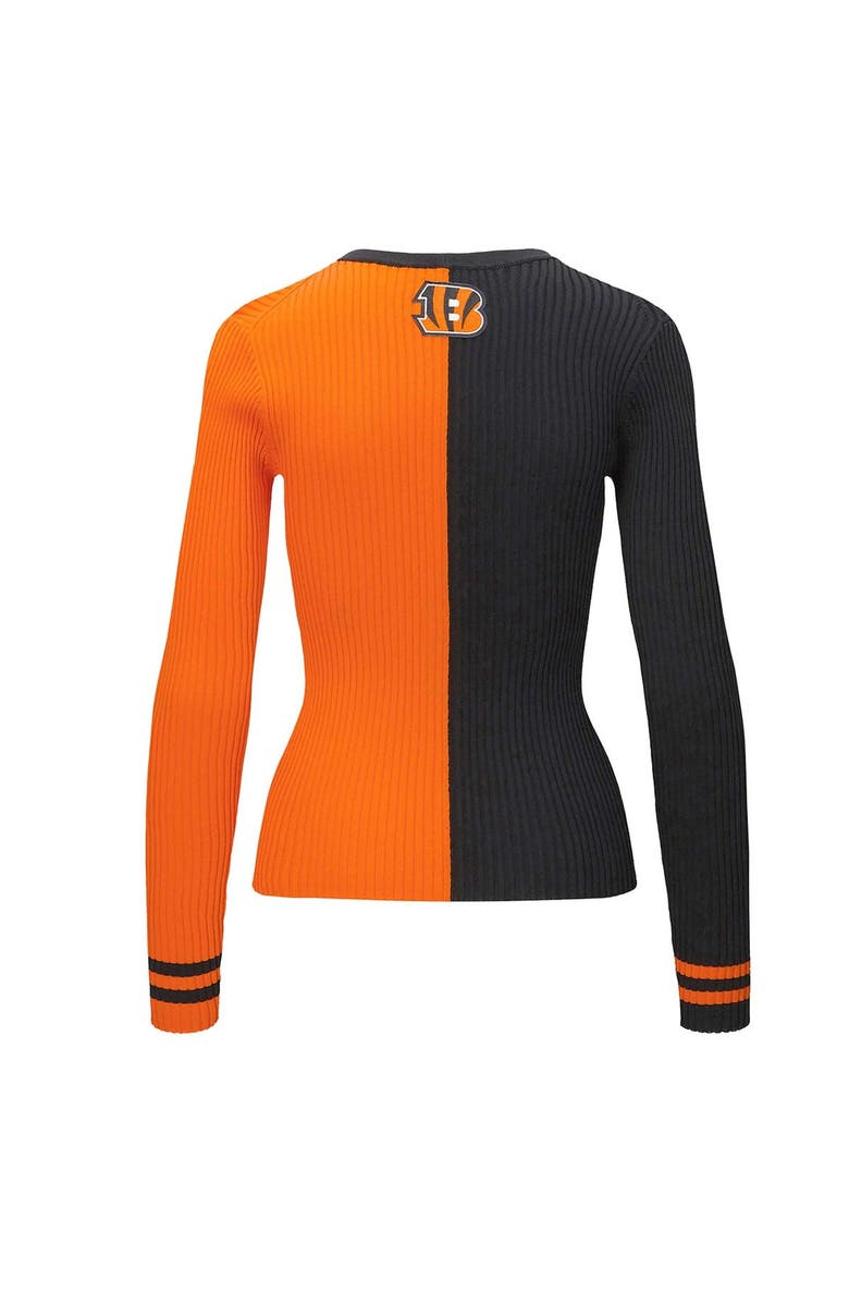 STAUD Women's STAUD Black/Orange Cincinnati Bengals Cargo Sweater, Alternate, color, 