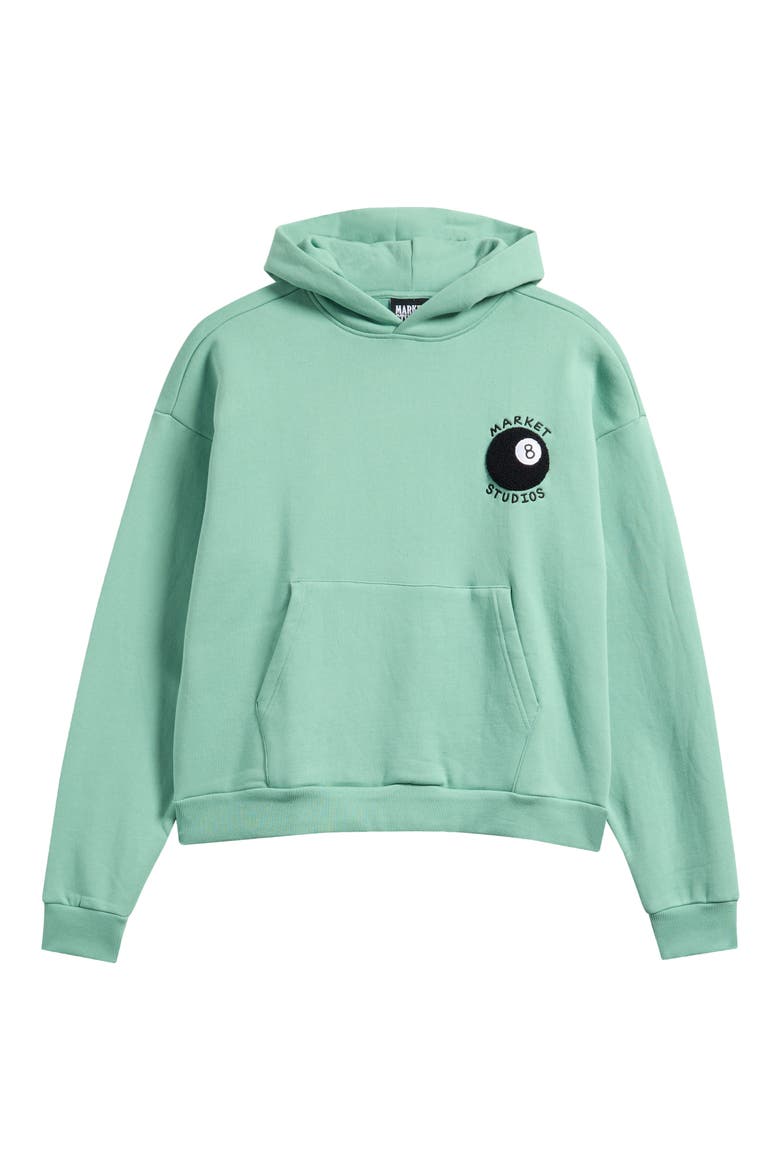 Eight Ball Embroidered Hoodie, Alternate, color, GREEN