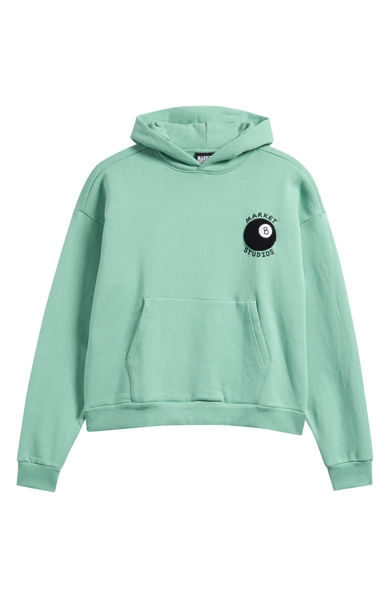 MARKET Eight Ball Embroidered Hoodie, Main, color, Green