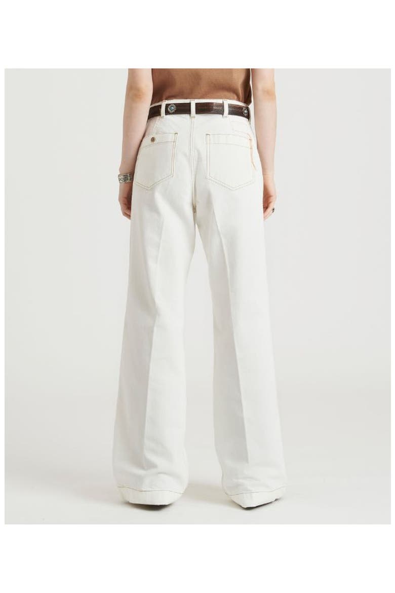 JoelleT Wide Fit Light Denim Trousers, Alternate, color, Ecru