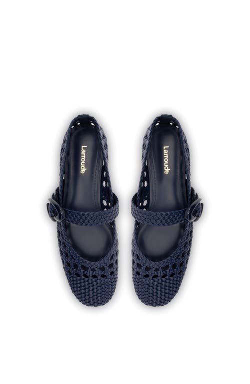 Larroude Larroudé Verona Macrame Ballet Flat In Navy