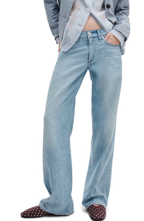 Featherweight Cam Mid Rise Relaxed Straight Leg Jeans (Moon)